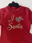 Nwt Baby Girls Lilt  i Love Santa  Christmas Skater Dress Sz Xs Ls Red Black Rib