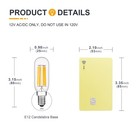12v Low Voltage Mini Led Candelabra Light Bulbs Mini  12volt T8 6w 2700k 3pcs