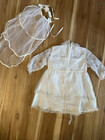 Vtg Lace Dress    Veil Toddler Girl 2t  Flower Girl  Communion