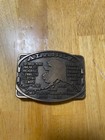 Vintage 1970   s Commemorative Alaska Map With Cities Brass Tone Belt Buckle