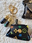 Mini Purse Bag Charm Keychain Faux Leather Tassel Detachable Logo Multicolor