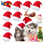 50pcs Christmas Pet Dog Cat Santa Hat Cosplay Hats Pet Costume Ornaments Christm