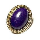 Vtg 80s Purple Jade Cabochon  Pierced Earrings  12k Gf     tat Of California