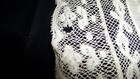  1214ww Vtg Hankie As Is  Wedding Net Lace Border  Embroidered  12 1 2   
