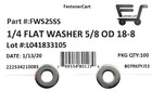  100  1 4  Stainless Steel Flat Washer  100 Pcs  Fast Free Shipping
