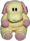 Ty Dog Pillow Pal Baby Rattle Plush Yellow Pink Puppy Dog Baby 1999 Tags