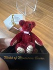 World Of Miniature Bears Red Mini Teddy Bear W  Display Box     Collectib ref 208 
