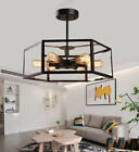 6 Heads Glass Shade Pendant Light Vintage Loft Design Chandelier Retro Style