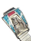 Vintage Native American Signed Navajo M c  Stretch Watch Band See Description 
