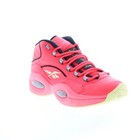Reebok Question Mid Hot One s Mens Red Leather Athletic Basketball Shoes