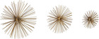 Metal Starburst Home Wall Decor 3d Short Spike Wall Sculpture  Set Of 3 Wall Art