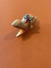 Native American Lena Boone Zuni Fetish Carving Of Bird W  Turquoise   Coral