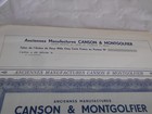 Vintage Share Certificate Stocks Bonds Actions Canson   Montgolfier Paper Blue