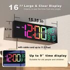 Led Digital Alarm Clock Wall Desk Alarm Remote Control Large Digital Display 16 
