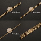 Figaro Chain Necklace 24k Real Gold Plated Stainless Steel 5mm Wide For Menwomen