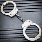 Security Handcuffs Professional Double Lock Heavy Duty Metal Steel - Silver