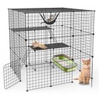 28  41  53 cat Cage Enclosure Metal Wire Kennel Diy Playpen Catio With Hammock