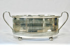 Antique Epns Pot Stand Holder  Pierced Sides  Glass Base  Bun Feet  Exc  Quality