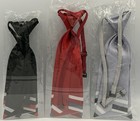 Lot Of 3 Boys Pre-tied Adjustable Neckties Striped Black Silver Red New Sealed