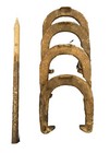 Vtg Star Cast Iron Horsehoes Horse Shoe Game  4 Shoes  1 Post  Nice  Steel 