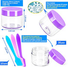 35 Pcs 20g Empty Plastic Containers With Colored Lids Small Makeup Sample 