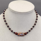 African Trade Bead Necklace Millefiori Venetian Beaded 16 