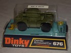 Vintage Dinky No  676 Daimler Armoured Car Diecast New In Box - Armored
