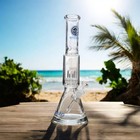 16  Thick 50mm Clear Matrix Hookah Water Pipe Glass Tobacco Bong Pounder Beaker