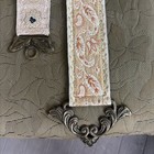 2 Vintage Corona Company Floral Tapestry Wall Art Brass Bell Pull Hanging 