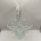 Vintage Princess House Diamond Cut Crystal Glass Bride   s Basket With Handle