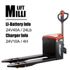 Millilift Electric Pallet Jack 45  L X 21  W Fork Size 3300lb Load Capacity