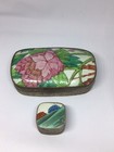 Rare Vintage 19th Century Handpainted Porcealin Over Silver Jewlery Boxes