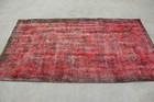 Vintage Accent Rug 3 6x6 6 Ft  111x202 Cm   Turkish Red Abstract Rug