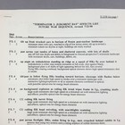 Terminator 2 - Production Used Future War Effects List From Lightstorm Office