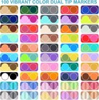 Amamao 100 Colors Acrylic Paint Markers Pens Set 50 Pack Dual Tip Acrylic   