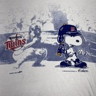 Vintage 1991 Minnesota Twins Snoopy T-shirt Large Rare Mens White Baseball