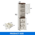 68  Farmhouse Bathroom Cabinet Storage Drawers Adjustable Shelves W  Glass Door