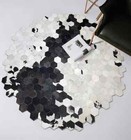 Cowhide Leather Cow Skin Area Rug 100  Hide Real Hair Black   White Carpet Rug