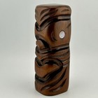 5    New Zealand Maori Tekoteko Carving Paua Shell Eyes Wood Tiki 1970s Vtg