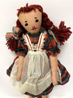 Vtg Handmade Antique Rag Doll Primitive Folkart Charming Cloth Hand-sewn Details