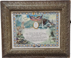 Original 1945 Unused Served In The Armed Forces Litho Certificate Ornate Frame