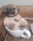 5 Realistic 2 5  Resin Teacup Pet Statue 2 5  3 Dog 2 Cat