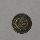 1853 O Seated Liberty Half Dime 5c Cents Coin Silver  Arrows At Date  Vf  