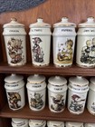 Beautiful Vintage Mj Hummel Porcelain Spice Jars Danbury Mint 24 Jars With Rack