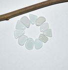 Genuine Drilled Sea Glass Beads White Real Beach Glass - Jewelry Making 14-17mm