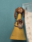 Vintage Mcm Wooden Dog Figurine With Papoose Puppy  Handcrafted Miniature 2 