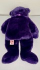 Vintage Princess Diana Purple Bear 1998 Original Beanie Buddy White Rose 14   