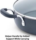 Large Deep Frying Pan With Glass Lid Non Stick Saute Fry Pan 2 Handle 5 Qt
