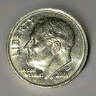 Ms Double Struck Mm 2000-p Roosevelt Dime Offset Struck Collar Error 10c Coin