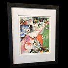 Marc Chagall  i And The Village  Signed In The Print Collectible Framed Print